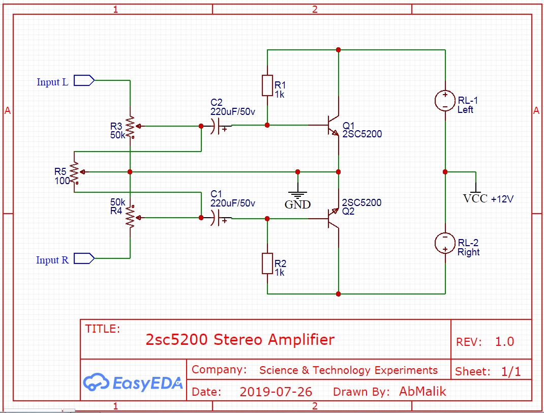 C5200 A1943 amplifier circuit diagrams - TRONICSpro