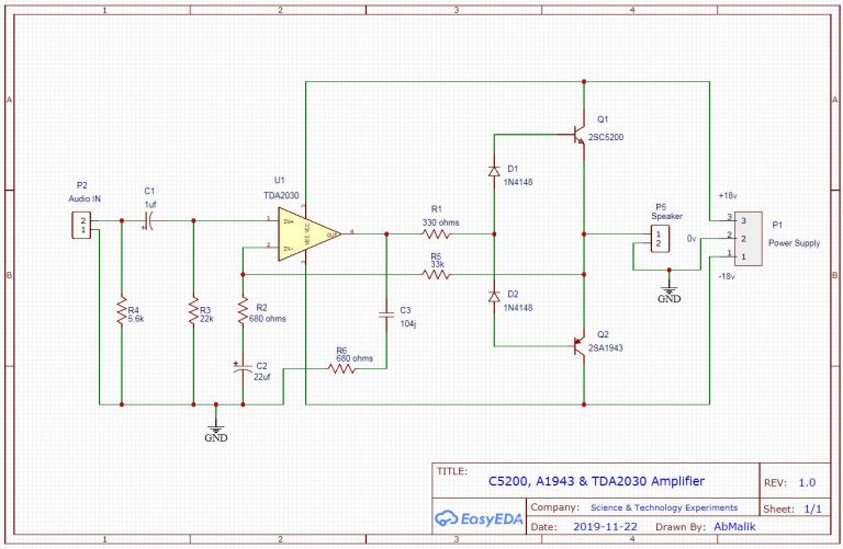 C5200 A1943 TDA2030 Amplifier Electronics Projects - TRONICSpro