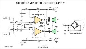 Stereo Amplifier Single Supply Circuit Diagram