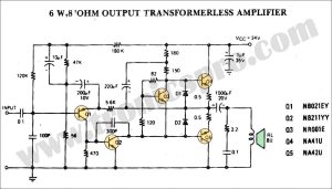 Transformerless Power Amplifier Circuit Diagram