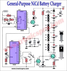 General-Purpose NiCd Battery Charger Circuit Diagram