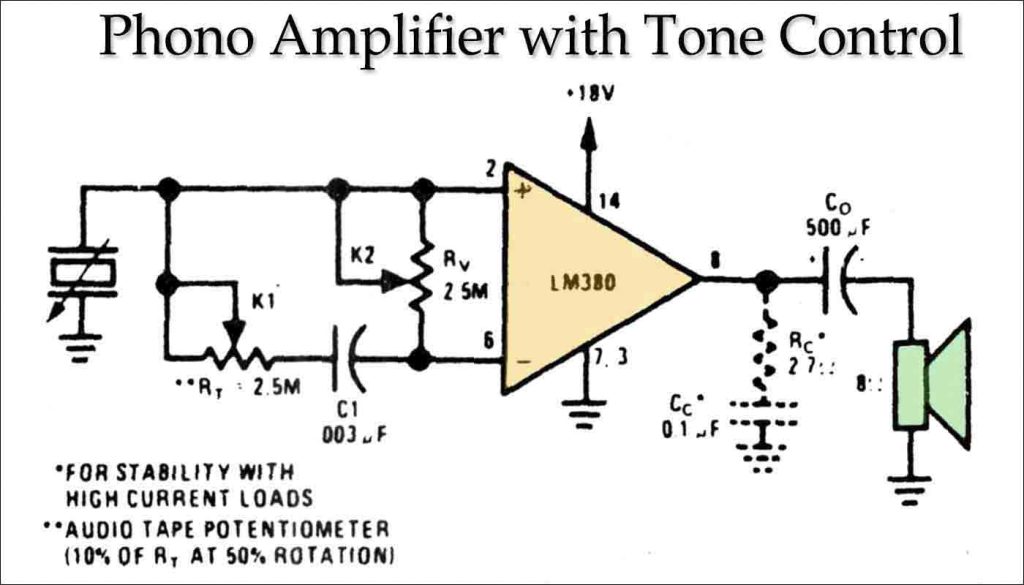Phono Amplifier with Tone Control Circuit Diagram Phono Amplifier with Tone Control Circuit Diagram