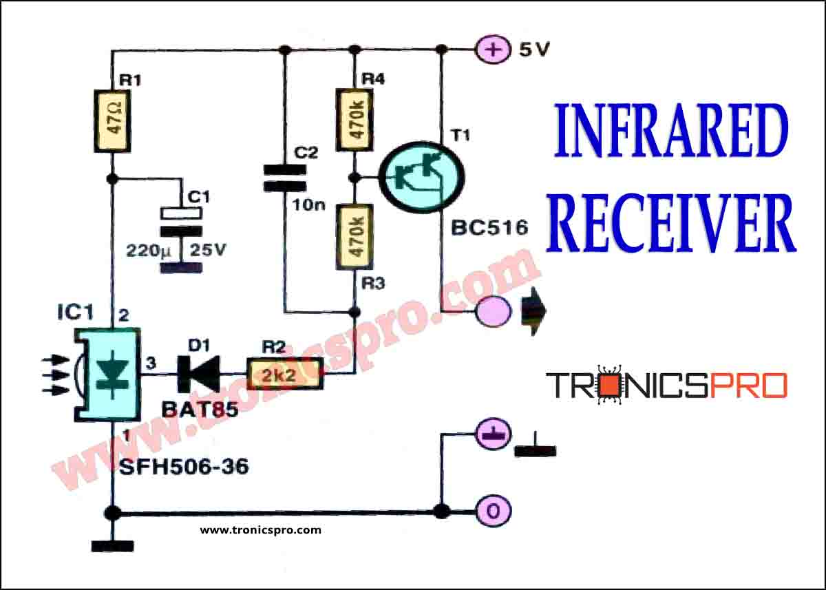 IR Receiver Circuit Diagram (Infrared) - TRONICSpro