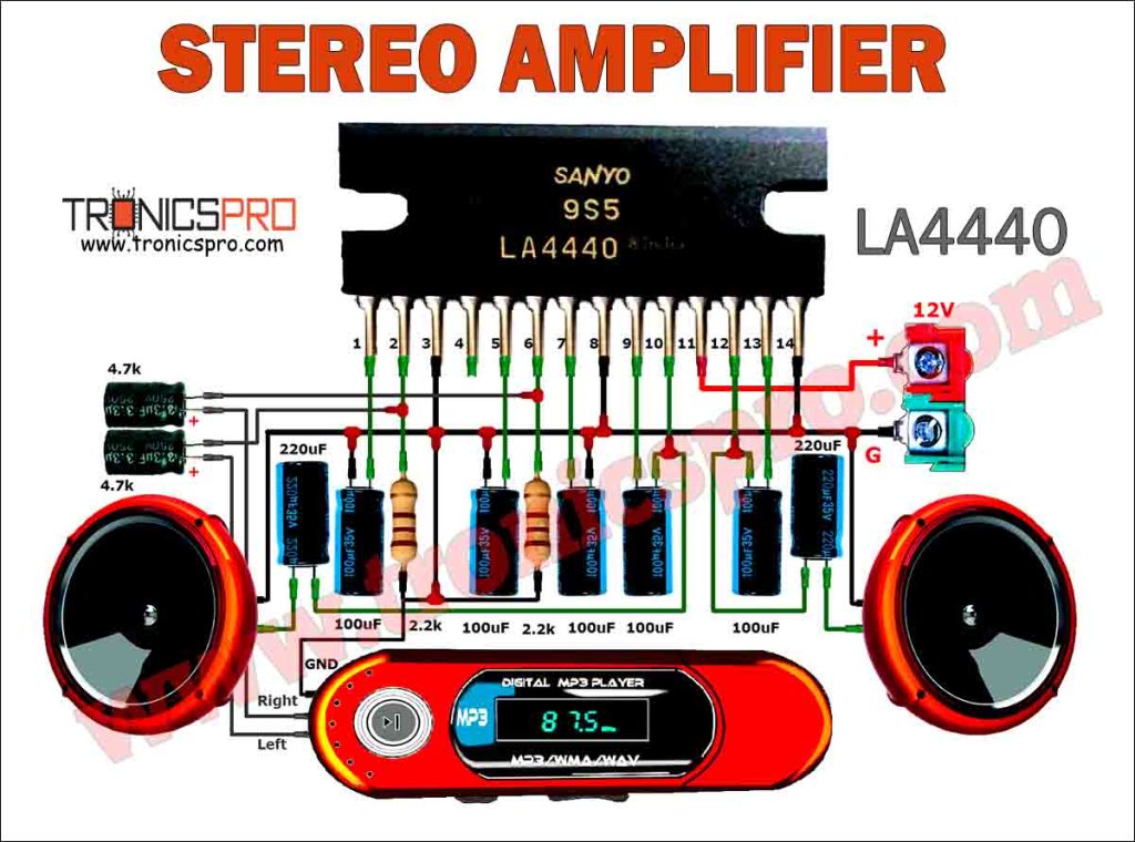 LA4440 Stereo Amplifier Circuit Diagram