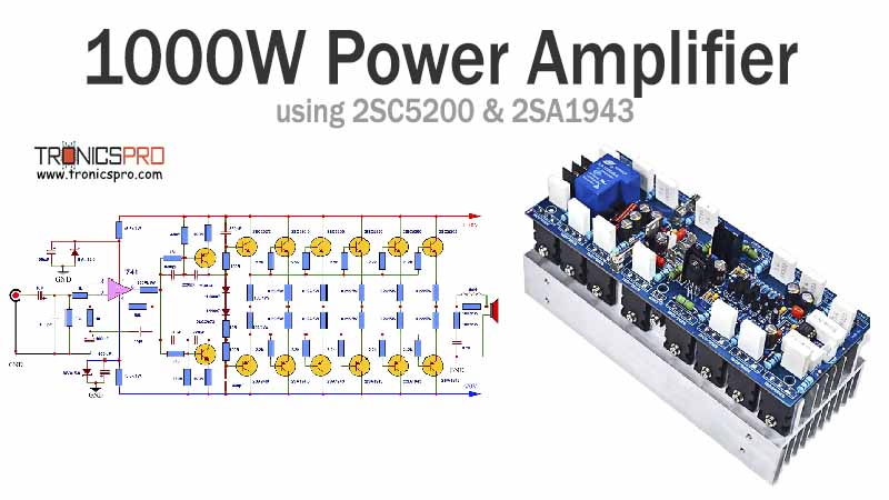 1000W Amplifier Circuit Diagram 2SC5200 2SA1943