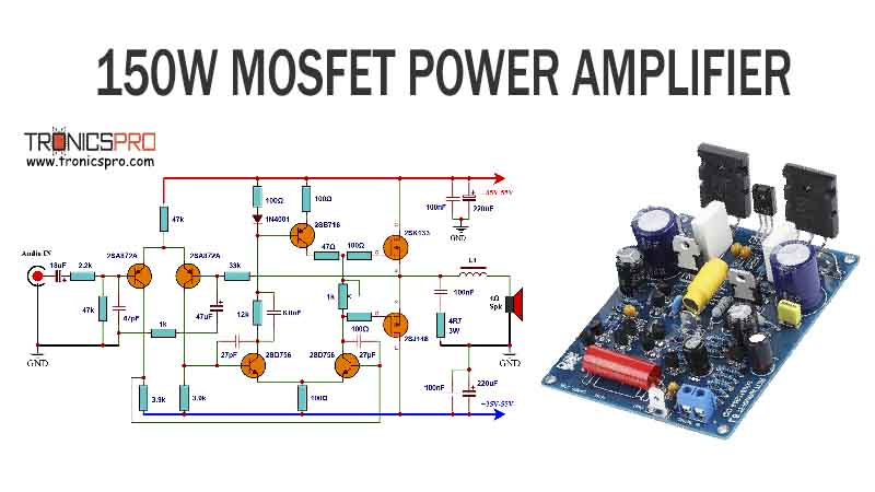150W MOSFET Audio Power Amplifier Circuit Diagram thumb