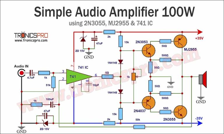 Audio Amplifier Circuit Diagram Using 2n3055 Audio Amplifier Circuit Diagram Using 2n3055
