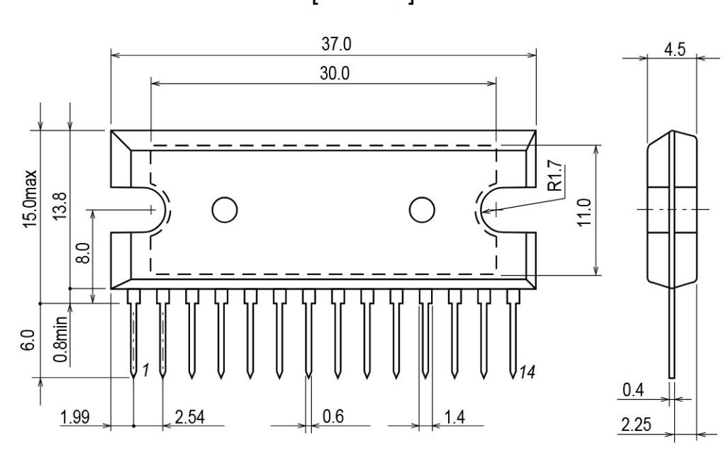 LA4440 IC Dimensions
