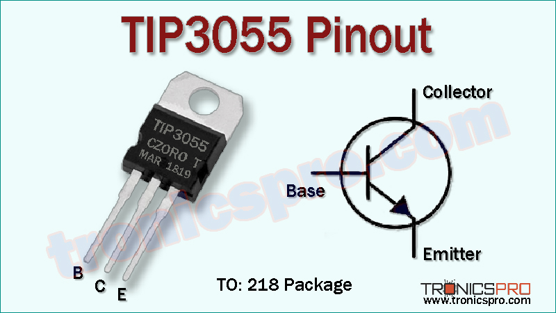 TIP3055 NPN Transistor Datasheet Pinout