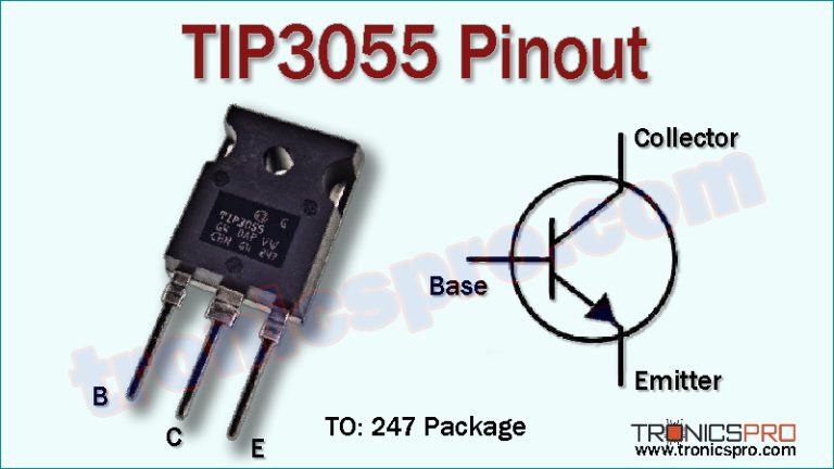 TIP3055 NPN Power Transistor Pinout Datasheet - TRONICSpro