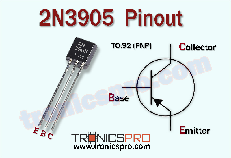 2N3905 transistor pin configuration pinout diagram