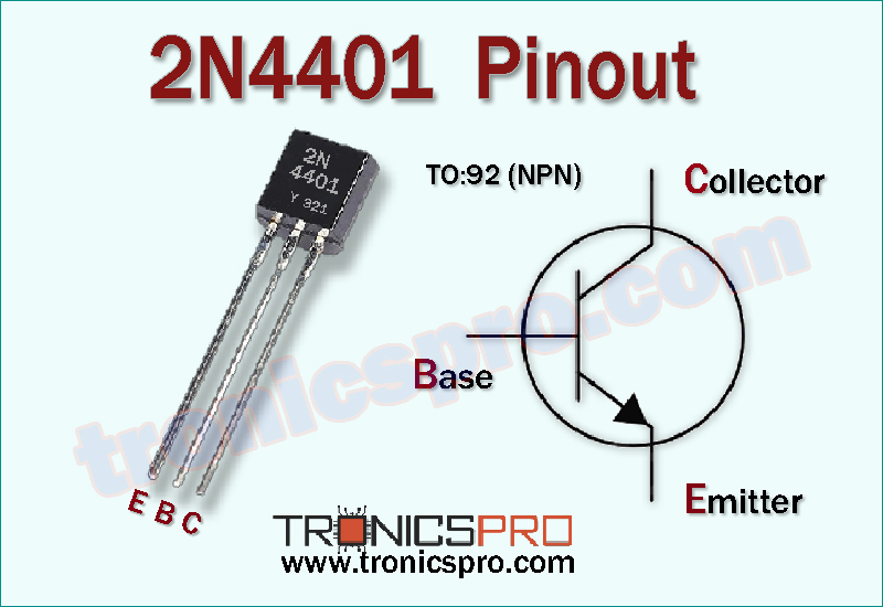 2N4401 transistor pin configuration pinout diagram