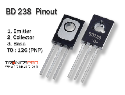 bd238 pnp transistor front view