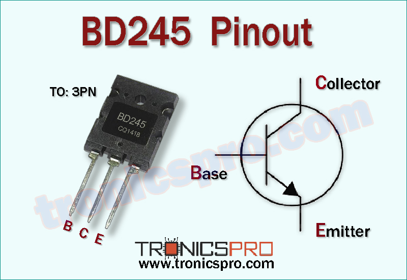 bd245 transistor pin configuration pinout diagram