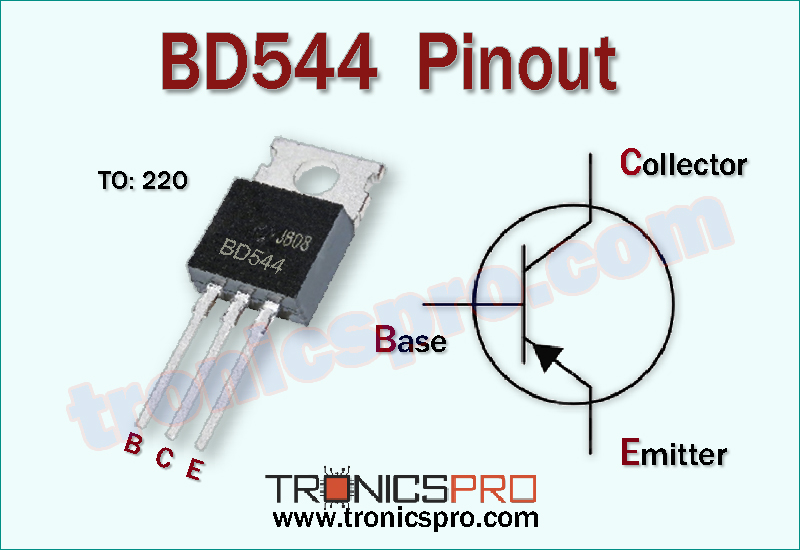 bd544 transistor pin configuration pinout diagram