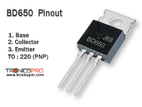 bd650 transistor pin configuration diagram pinout
