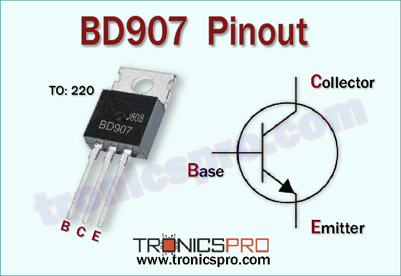 bd907 transistor pin configuration pinout diagram