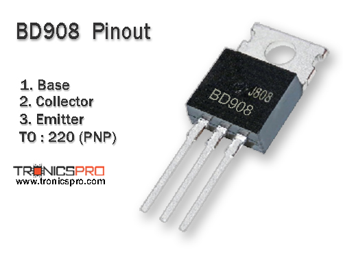 bd908 transistor pin configuration diagram pinout