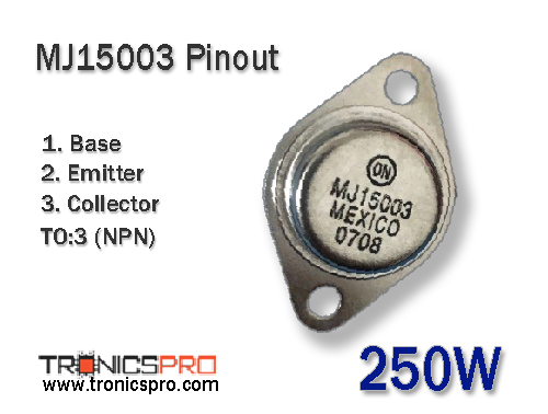 mj15003 transistor pin configuration diagram pinout