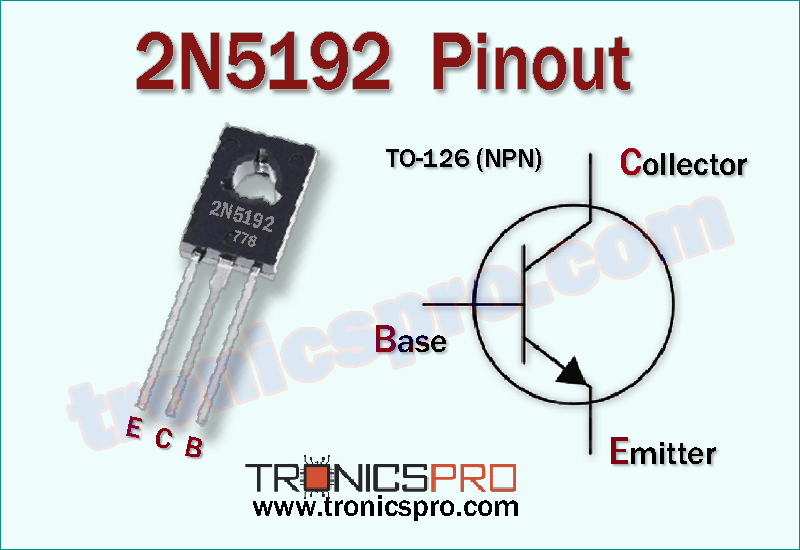 2N5192 transistor pin configuration pinout diagram