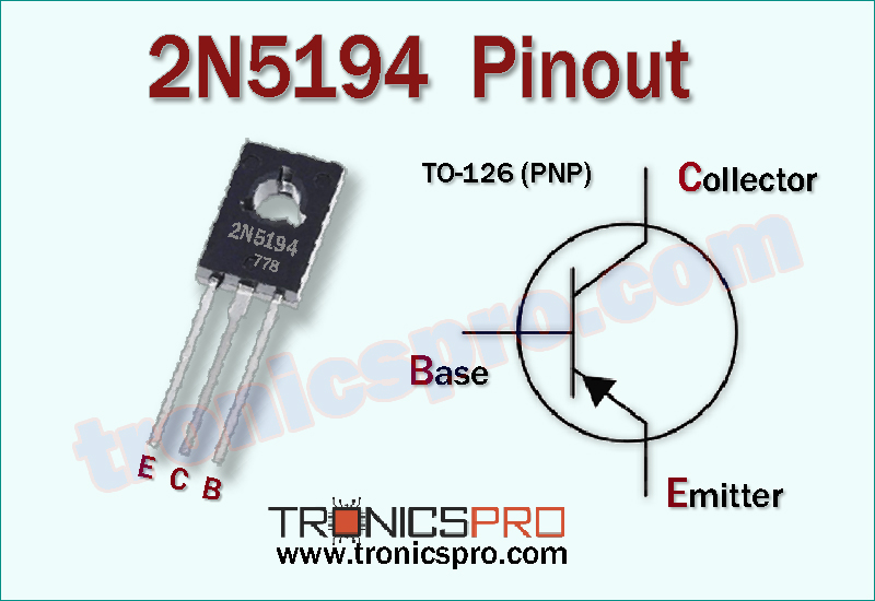 2N5194 transistor pin configuration pinout diagram