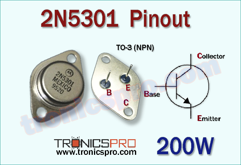 2N5301 transistor pin configuration pinout diagram
