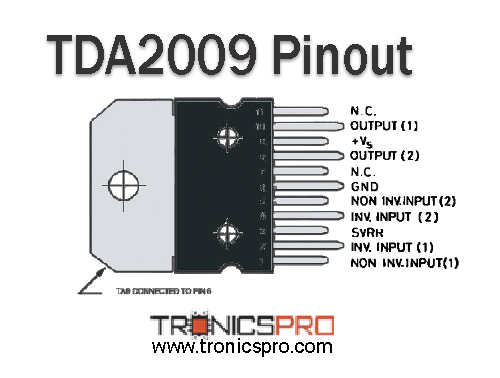 tda2009 pinout datasheet equivalent specification pin configuration