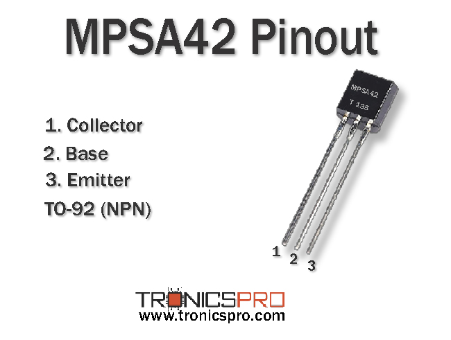 mpsa42 pinout datasheet equivalent specification pin configuration npn transistor